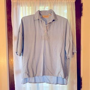 vintage Diane Von Furstenberg leisure shirt in light blue